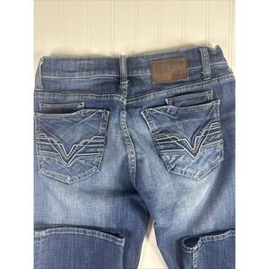 BKE Carter Bootleg Jeans Mens Medium Wash Distressed Denim Pants Sz 32L